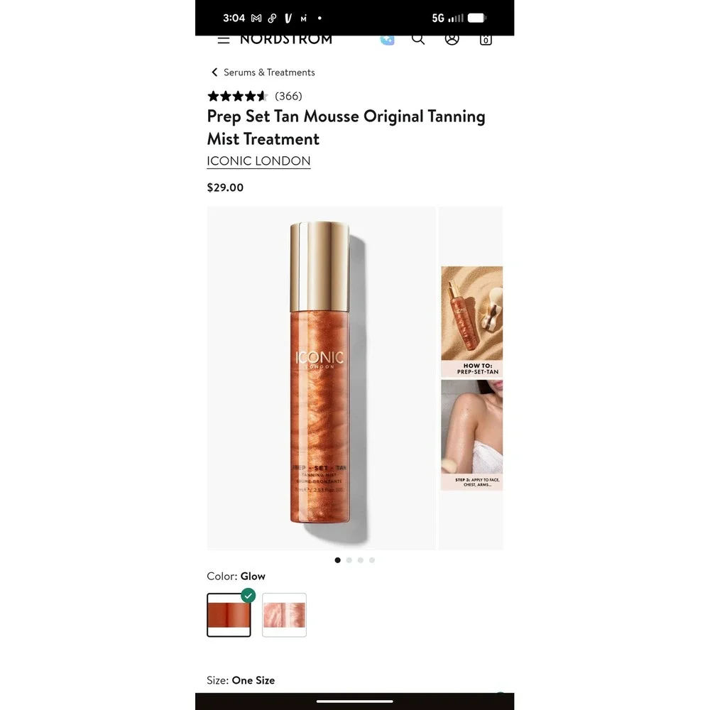 NIB Iconic London Prep-Set-Tan Tanning Mist Glow 75ml Bronzing Face Body Spray